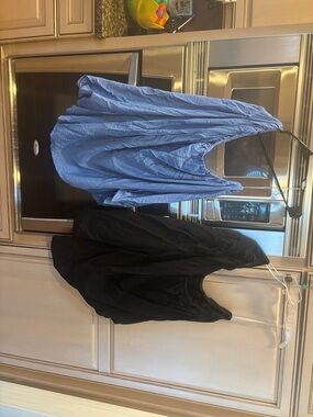 Lightweight Blue and Black Reversible Cover-Up Set